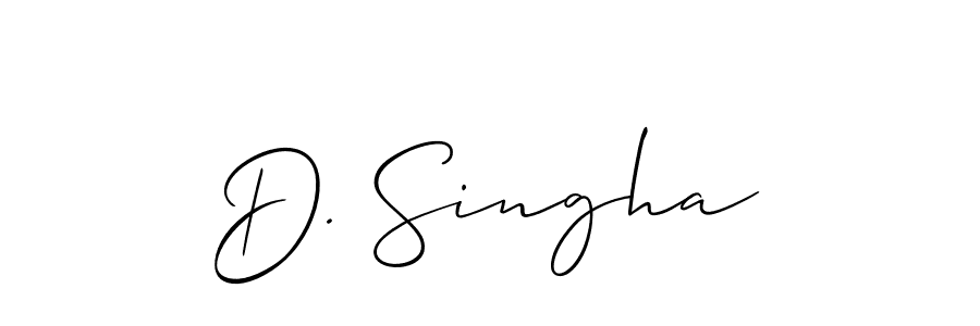 How to make D. Singha name signature. Use Allison_Script style for creating short signs online. This is the latest handwritten sign. D. Singha signature style 2 images and pictures png