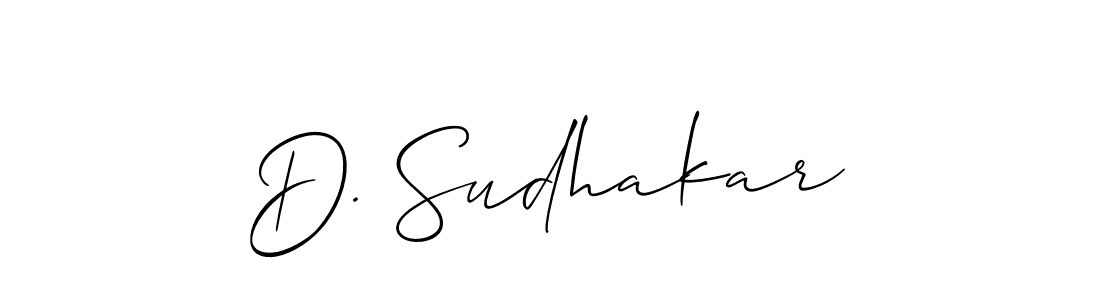 Also You can easily find your signature by using the search form. We will create D. Sudhakar name handwritten signature images for you free of cost using Allison_Script sign style. D. Sudhakar signature style 2 images and pictures png