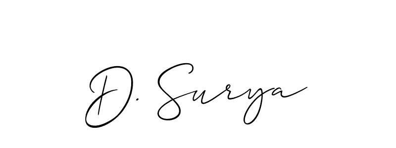 Create a beautiful signature design for name D. Surya. With this signature (Allison_Script) fonts, you can make a handwritten signature for free. D. Surya signature style 2 images and pictures png