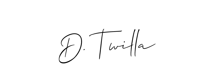 The best way (Allison_Script) to make a short signature is to pick only two or three words in your name. The name D. Twilla include a total of six letters. For converting this name. D. Twilla signature style 2 images and pictures png