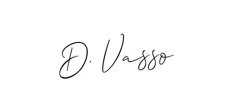 Design your own signature with our free online signature maker. With this signature software, you can create a handwritten (Allison_Script) signature for name D. Vasso. D. Vasso signature style 2 images and pictures png