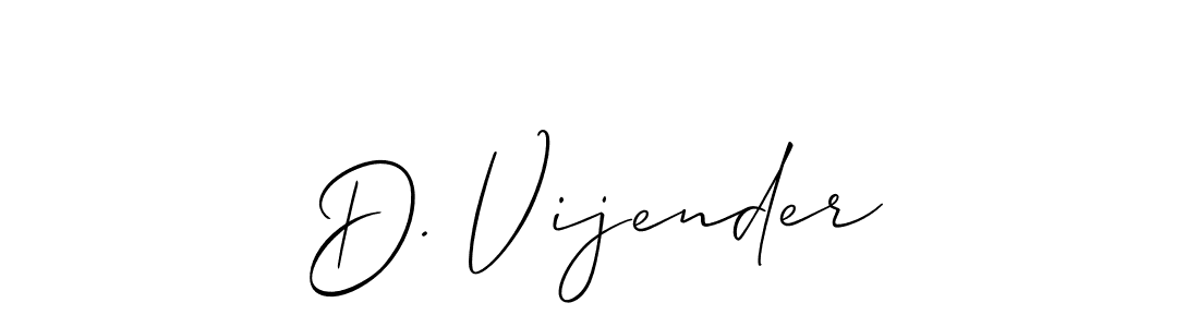 Make a short D. Vijender signature style. Manage your documents anywhere anytime using Allison_Script. Create and add eSignatures, submit forms, share and send files easily. D. Vijender signature style 2 images and pictures png