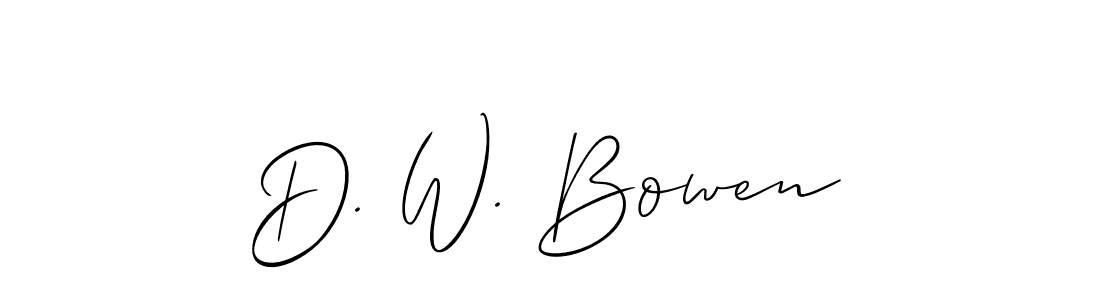 Also You can easily find your signature by using the search form. We will create D. W. Bowen name handwritten signature images for you free of cost using Allison_Script sign style. D. W. Bowen signature style 2 images and pictures png