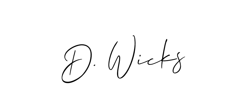 if you are searching for the best signature style for your name D. Wicks. so please give up your signature search. here we have designed multiple signature styles  using Allison_Script. D. Wicks signature style 2 images and pictures png