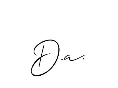 Use a signature maker to create a handwritten signature online. With this signature software, you can design (Allison_Script) your own signature for name D.a.. D.a. signature style 2 images and pictures png