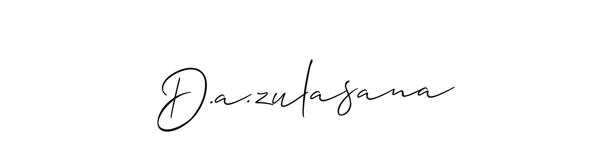 Design your own signature with our free online signature maker. With this signature software, you can create a handwritten (Allison_Script) signature for name D.a.zulasana. D.a.zulasana signature style 2 images and pictures png