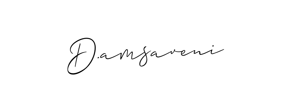 The best way (Allison_Script) to make a short signature is to pick only two or three words in your name. The name D.amsaveni include a total of six letters. For converting this name. D.amsaveni signature style 2 images and pictures png