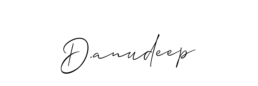 Make a beautiful signature design for name D.anudeep. With this signature (Allison_Script) style, you can create a handwritten signature for free. D.anudeep signature style 2 images and pictures png