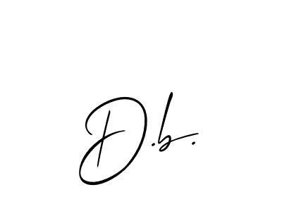 How to make D.b. name signature. Use Allison_Script style for creating short signs online. This is the latest handwritten sign. D.b. signature style 2 images and pictures png