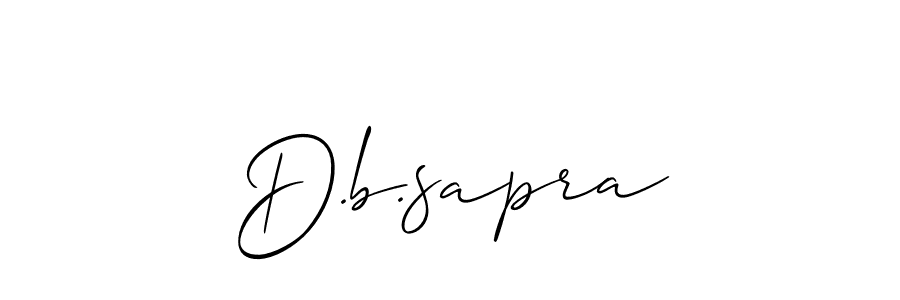 The best way (Allison_Script) to make a short signature is to pick only two or three words in your name. The name D.b.sapra include a total of six letters. For converting this name. D.b.sapra signature style 2 images and pictures png