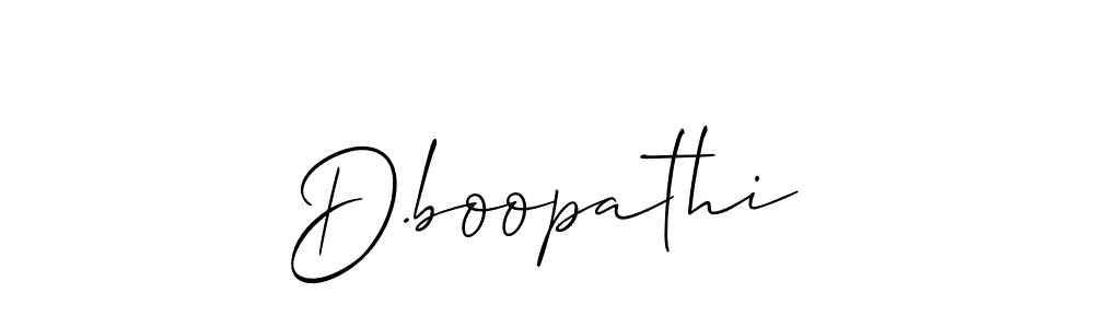 Design your own signature with our free online signature maker. With this signature software, you can create a handwritten (Allison_Script) signature for name D.boopathi. D.boopathi signature style 2 images and pictures png