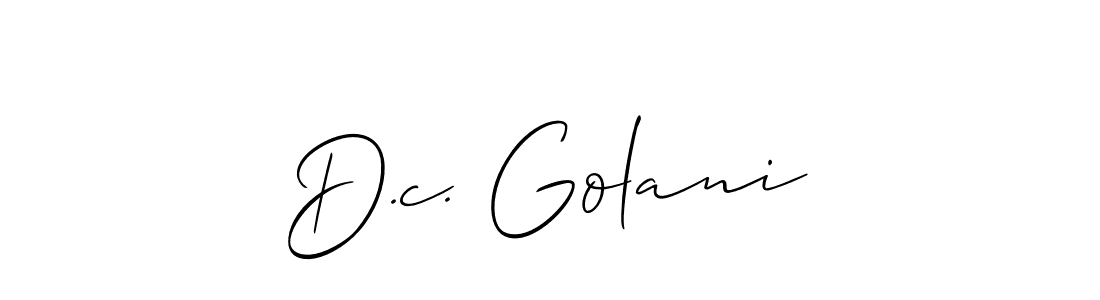 It looks lik you need a new signature style for name D.c. Golani. Design unique handwritten (Allison_Script) signature with our free signature maker in just a few clicks. D.c. Golani signature style 2 images and pictures png