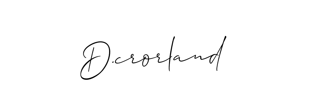 The best way (Allison_Script) to make a short signature is to pick only two or three words in your name. The name D.crorland include a total of six letters. For converting this name. D.crorland signature style 2 images and pictures png