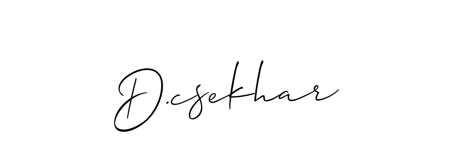 Design your own signature with our free online signature maker. With this signature software, you can create a handwritten (Allison_Script) signature for name D.csekhar. D.csekhar signature style 2 images and pictures png