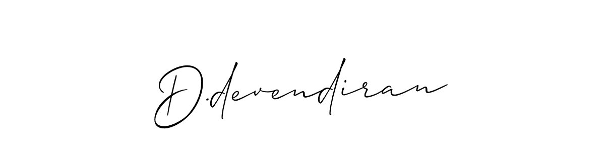 The best way (Allison_Script) to make a short signature is to pick only two or three words in your name. The name D.devendiran include a total of six letters. For converting this name. D.devendiran signature style 2 images and pictures png
