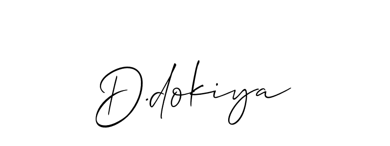 How to make D.dokiya name signature. Use Allison_Script style for creating short signs online. This is the latest handwritten sign. D.dokiya signature style 2 images and pictures png