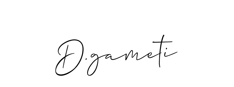 Create a beautiful signature design for name D.gameti. With this signature (Allison_Script) fonts, you can make a handwritten signature for free. D.gameti signature style 2 images and pictures png