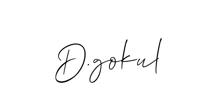 It looks lik you need a new signature style for name D.gokul. Design unique handwritten (Allison_Script) signature with our free signature maker in just a few clicks. D.gokul signature style 2 images and pictures png
