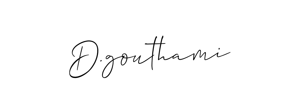 You should practise on your own different ways (Allison_Script) to write your name (D.gouthami) in signature. don't let someone else do it for you. D.gouthami signature style 2 images and pictures png