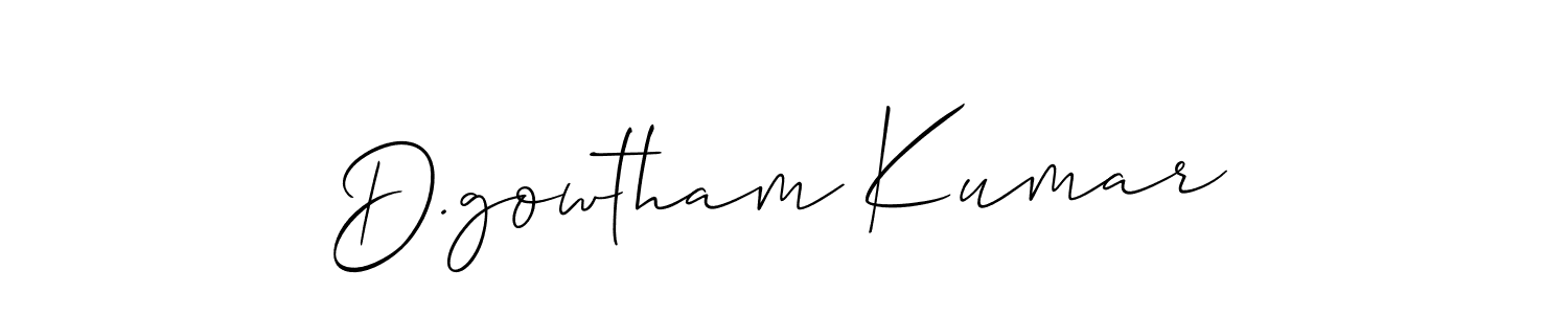 Allison_Script is a professional signature style that is perfect for those who want to add a touch of class to their signature. It is also a great choice for those who want to make their signature more unique. Get D.gowtham Kumar name to fancy signature for free. D.gowtham Kumar signature style 2 images and pictures png