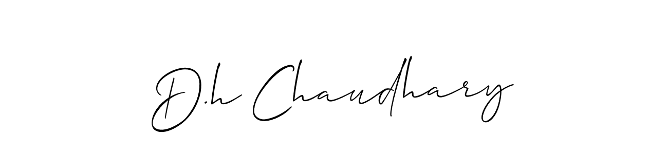 Use a signature maker to create a handwritten signature online. With this signature software, you can design (Allison_Script) your own signature for name D.h Chaudhary. D.h Chaudhary signature style 2 images and pictures png