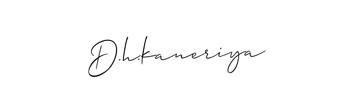 Use a signature maker to create a handwritten signature online. With this signature software, you can design (Allison_Script) your own signature for name D.h.kaneriya. D.h.kaneriya signature style 2 images and pictures png