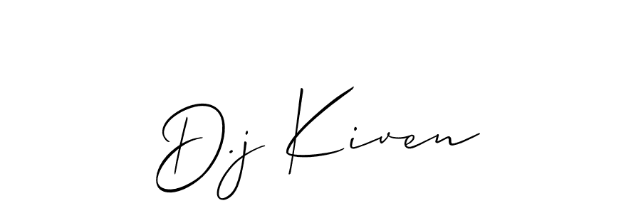 Make a beautiful signature design for name D.j Kiven. With this signature (Allison_Script) style, you can create a handwritten signature for free. D.j Kiven signature style 2 images and pictures png