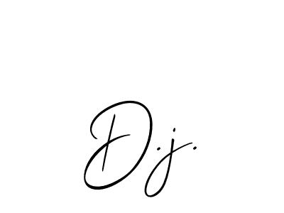 You should practise on your own different ways (Allison_Script) to write your name (D.j.) in signature. don't let someone else do it for you. D.j. signature style 2 images and pictures png