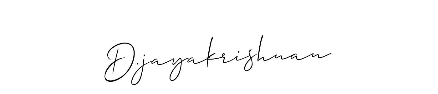 Make a short D.jayakrishnan signature style. Manage your documents anywhere anytime using Allison_Script. Create and add eSignatures, submit forms, share and send files easily. D.jayakrishnan signature style 2 images and pictures png