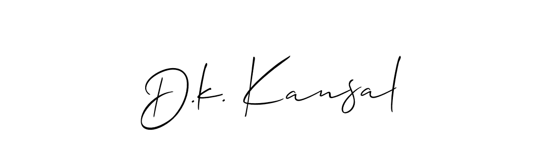 if you are searching for the best signature style for your name D.k. Kansal. so please give up your signature search. here we have designed multiple signature styles  using Allison_Script. D.k. Kansal signature style 2 images and pictures png