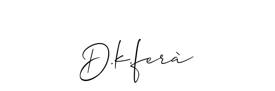 Create a beautiful signature design for name D.k.ferà. With this signature (Allison_Script) fonts, you can make a handwritten signature for free. D.k.ferà signature style 2 images and pictures png