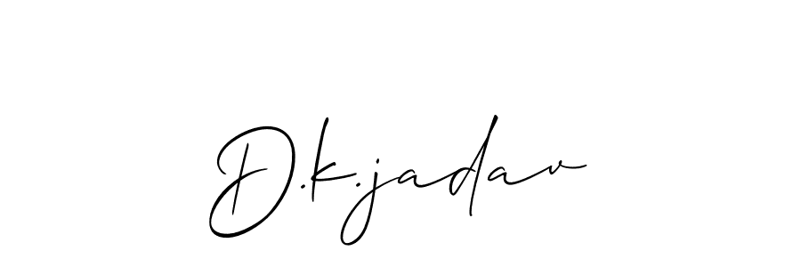 Also You can easily find your signature by using the search form. We will create D.k.jadav name handwritten signature images for you free of cost using Allison_Script sign style. D.k.jadav signature style 2 images and pictures png