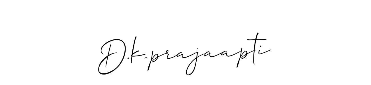 Create a beautiful signature design for name D.k.prajaapti. With this signature (Allison_Script) fonts, you can make a handwritten signature for free. D.k.prajaapti signature style 2 images and pictures png