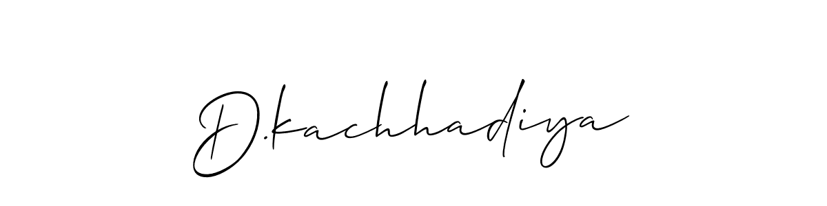 How to make D.kachhadiya name signature. Use Allison_Script style for creating short signs online. This is the latest handwritten sign. D.kachhadiya signature style 2 images and pictures png