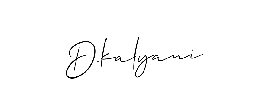 Make a short D.kalyani signature style. Manage your documents anywhere anytime using Allison_Script. Create and add eSignatures, submit forms, share and send files easily. D.kalyani signature style 2 images and pictures png