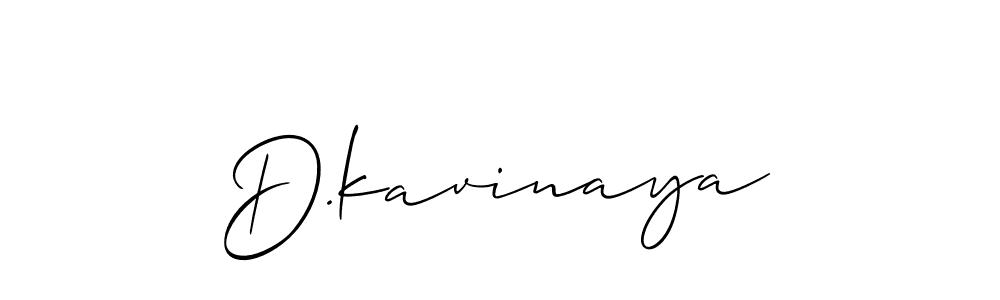 Use a signature maker to create a handwritten signature online. With this signature software, you can design (Allison_Script) your own signature for name D.kavinaya. D.kavinaya signature style 2 images and pictures png