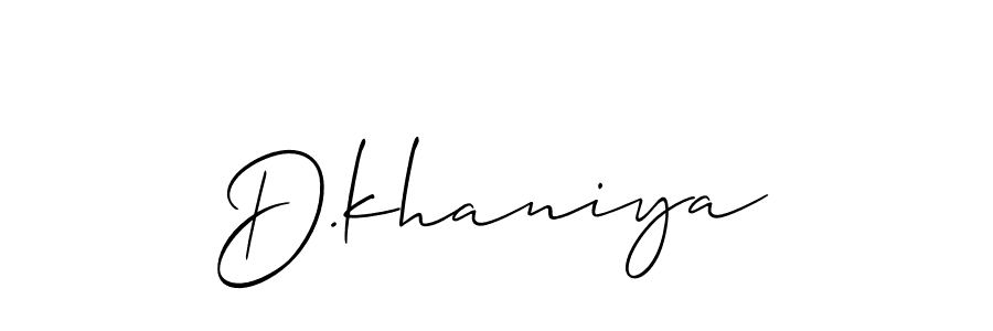 Design your own signature with our free online signature maker. With this signature software, you can create a handwritten (Allison_Script) signature for name D.khaniya. D.khaniya signature style 2 images and pictures png