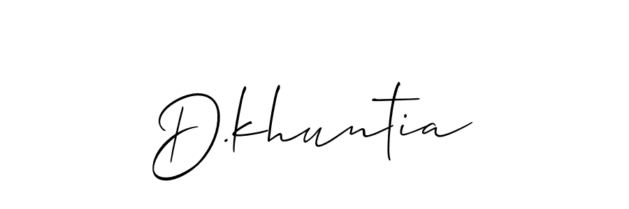 Make a beautiful signature design for name D.khuntia. With this signature (Allison_Script) style, you can create a handwritten signature for free. D.khuntia signature style 2 images and pictures png
