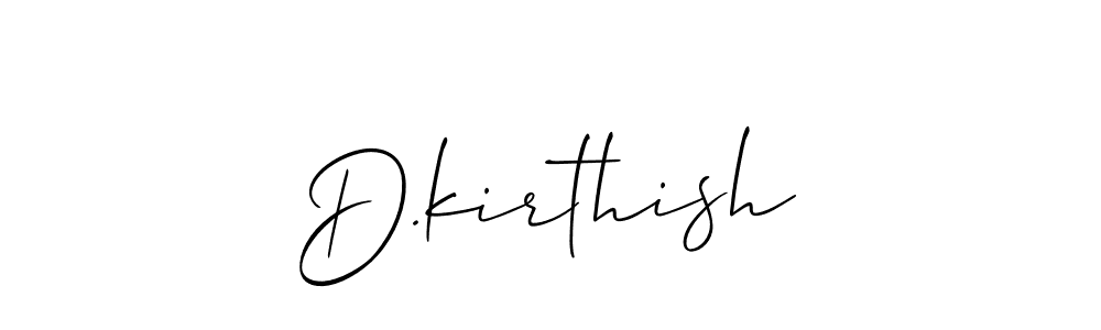 Use a signature maker to create a handwritten signature online. With this signature software, you can design (Allison_Script) your own signature for name D.kirthish. D.kirthish signature style 2 images and pictures png