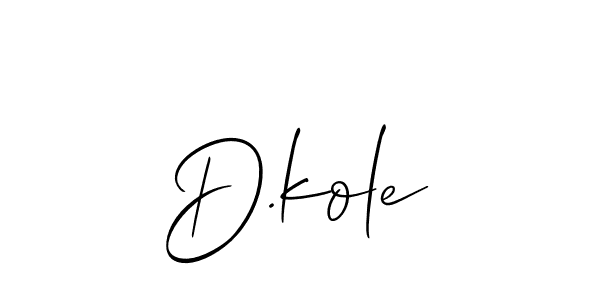 You should practise on your own different ways (Allison_Script) to write your name (D.kole) in signature. don't let someone else do it for you. D.kole signature style 2 images and pictures png