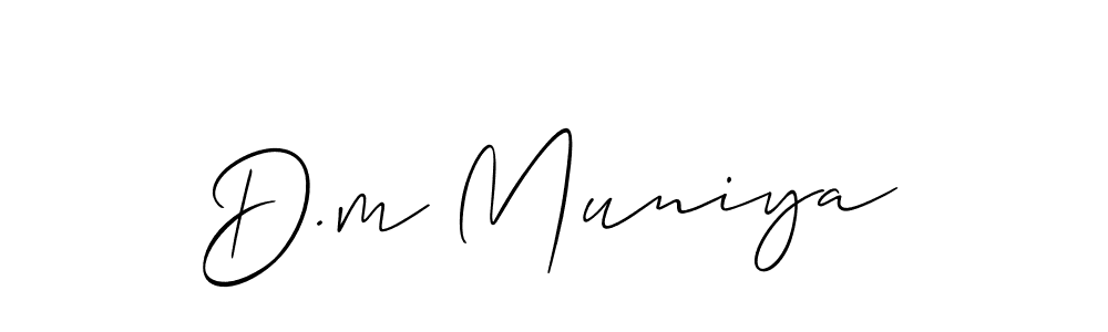 if you are searching for the best signature style for your name D.m Muniya. so please give up your signature search. here we have designed multiple signature styles  using Allison_Script. D.m Muniya signature style 2 images and pictures png