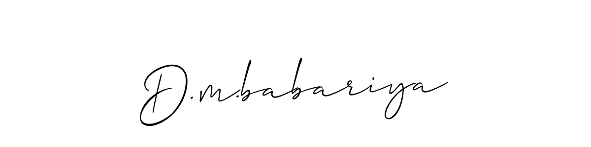 How to Draw D.m.babariya signature style? Allison_Script is a latest design signature styles for name D.m.babariya. D.m.babariya signature style 2 images and pictures png