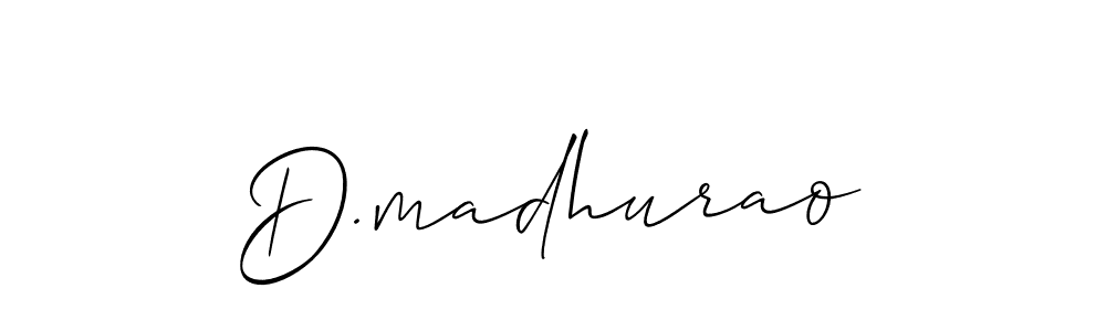 if you are searching for the best signature style for your name D.madhurao. so please give up your signature search. here we have designed multiple signature styles  using Allison_Script. D.madhurao signature style 2 images and pictures png