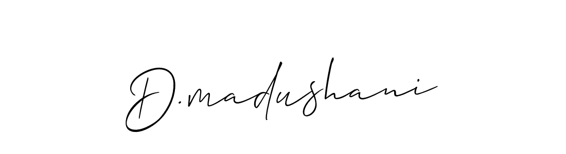 if you are searching for the best signature style for your name D.madushani. so please give up your signature search. here we have designed multiple signature styles  using Allison_Script. D.madushani signature style 2 images and pictures png