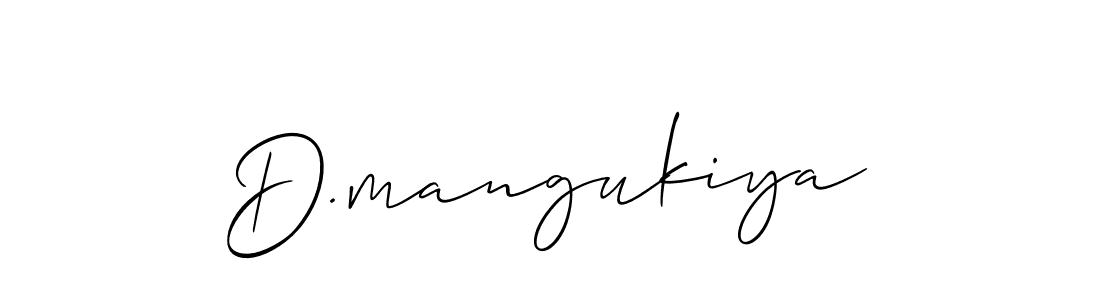 Use a signature maker to create a handwritten signature online. With this signature software, you can design (Allison_Script) your own signature for name D.mangukiya. D.mangukiya signature style 2 images and pictures png