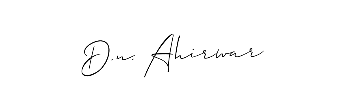 How to make D.n. Ahirwar name signature. Use Allison_Script style for creating short signs online. This is the latest handwritten sign. D.n. Ahirwar signature style 2 images and pictures png