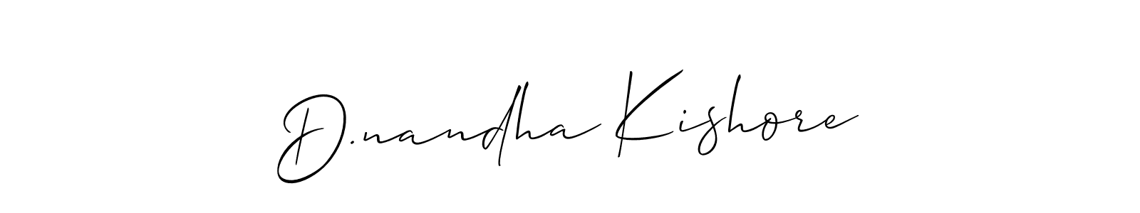 Use a signature maker to create a handwritten signature online. With this signature software, you can design (Allison_Script) your own signature for name D.nandha Kishore. D.nandha Kishore signature style 2 images and pictures png