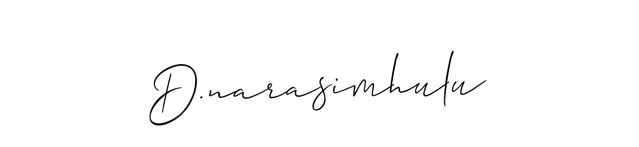 Also we have D.narasimhulu name is the best signature style. Create professional handwritten signature collection using Allison_Script autograph style. D.narasimhulu signature style 2 images and pictures png