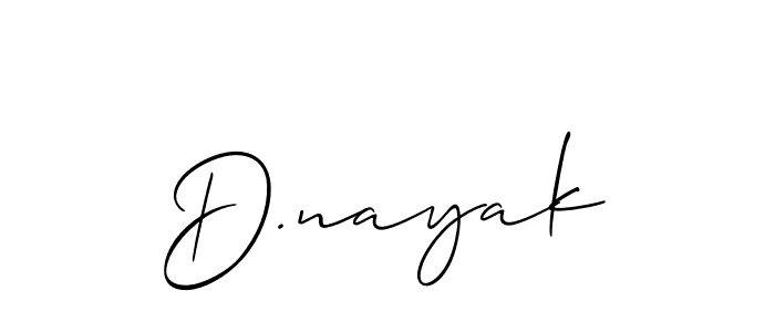 Make a beautiful signature design for name D.nayak. With this signature (Allison_Script) style, you can create a handwritten signature for free. D.nayak signature style 2 images and pictures png