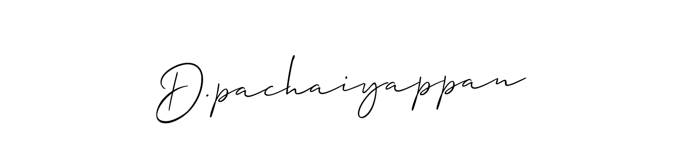 Also we have D.pachaiyappan name is the best signature style. Create professional handwritten signature collection using Allison_Script autograph style. D.pachaiyappan signature style 2 images and pictures png